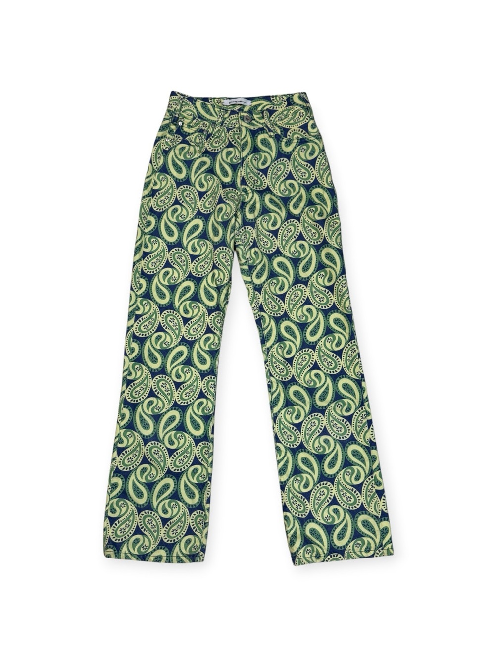 Gimaguas Aletta Green Paisley Denim Jeans